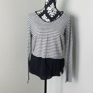 Zara Grey & White Striped Long-Sleeve Shirt